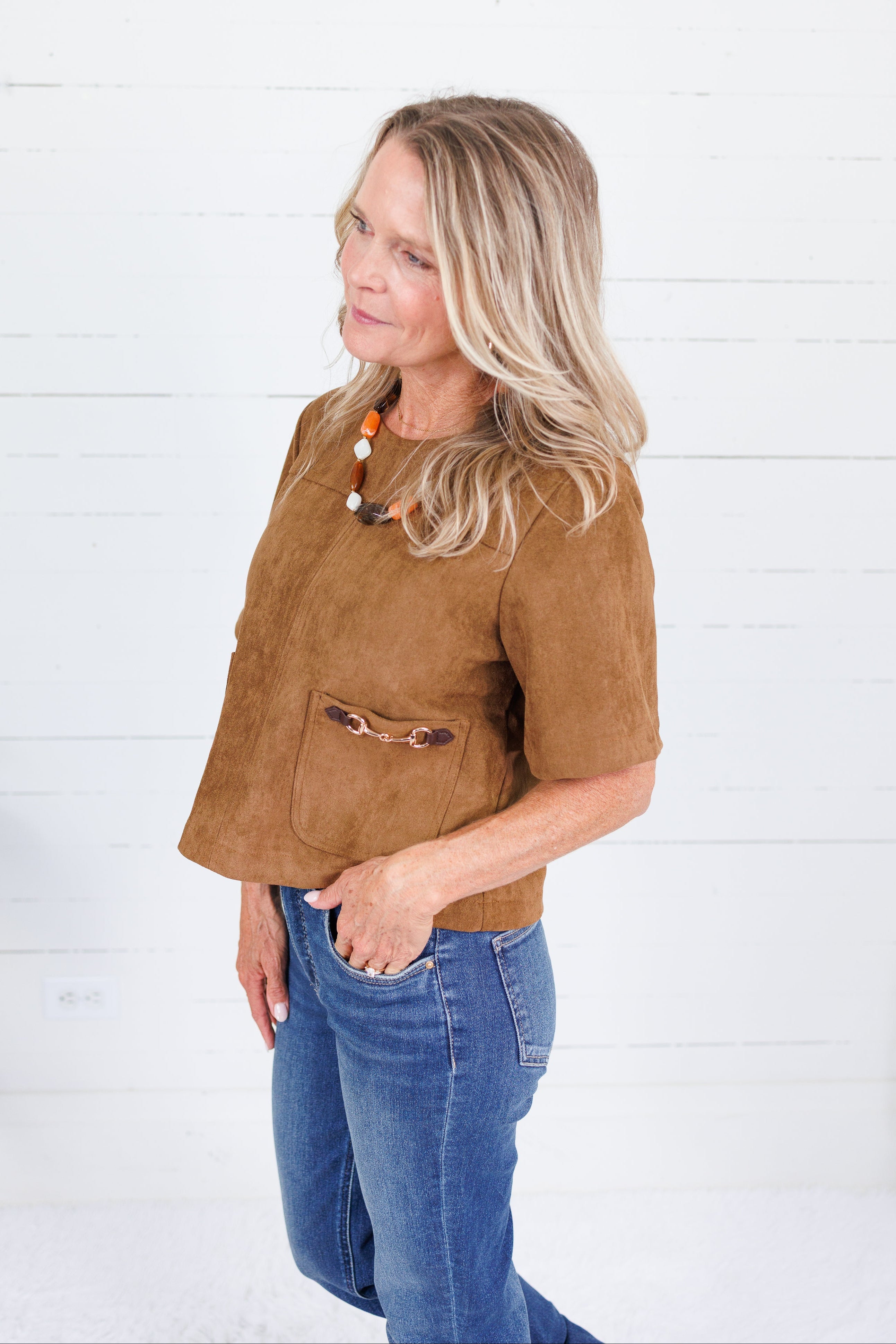 Thomas Brown Suede + Horsebit Buckle Top Entro