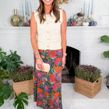 Tiffany Salmon Rose Maxi Skirt Briton Court