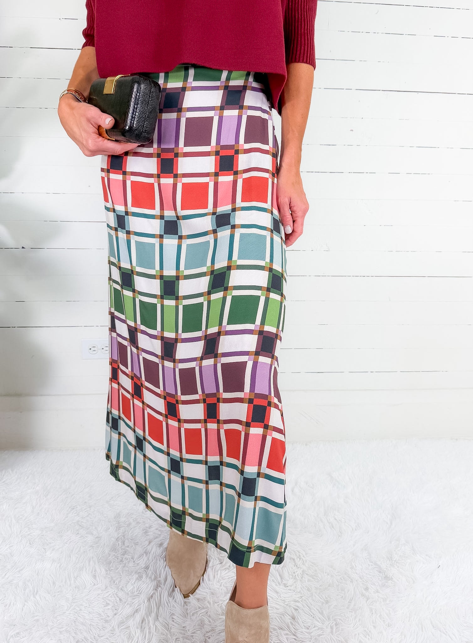 Tiffany Candy Box Check Maxi Skirt Briton Court