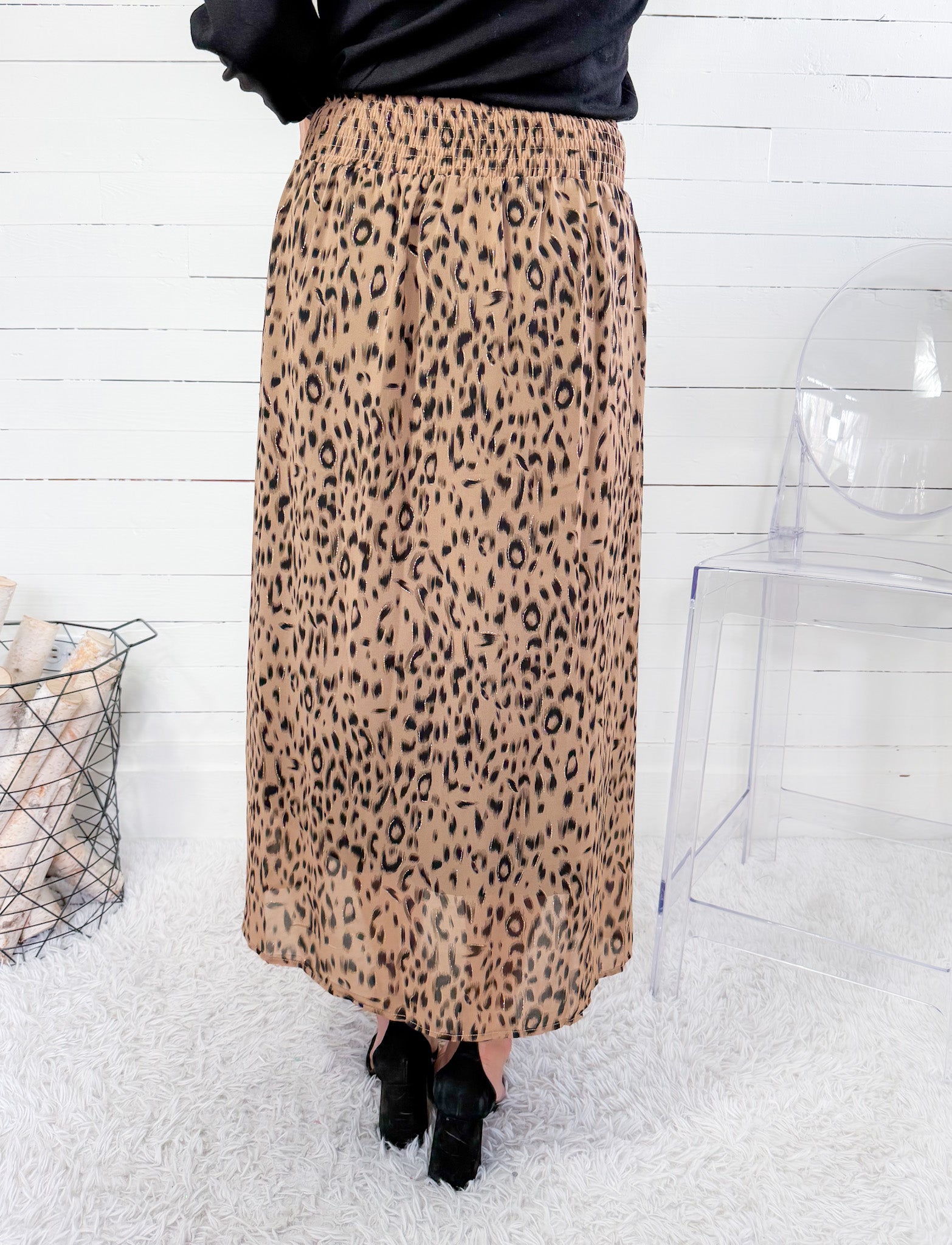 Tillman Sparkle Leopard Maxi Skirt Molly Bracken