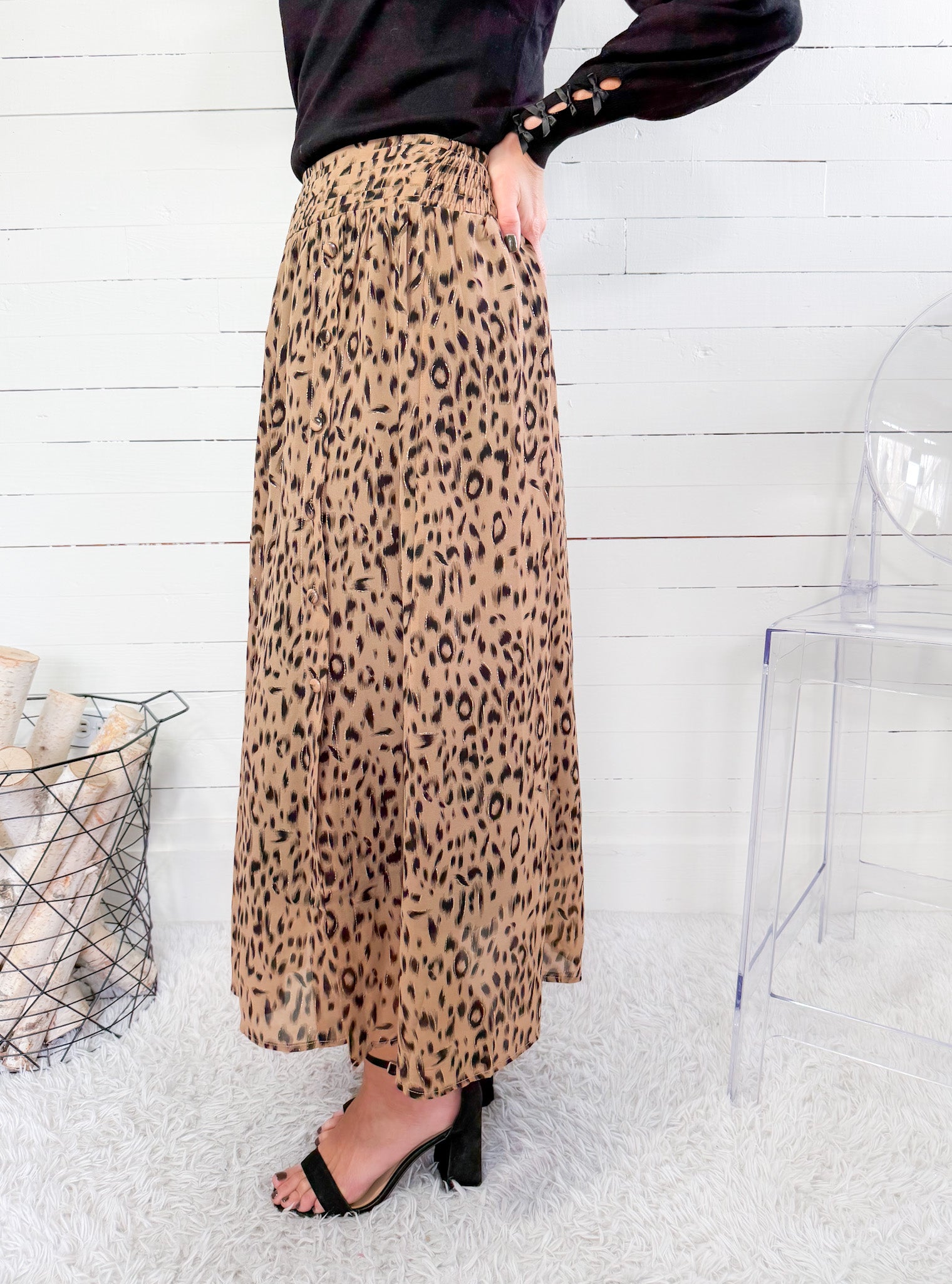 Tillman Sparkle Leopard Maxi Skirt Molly Bracken