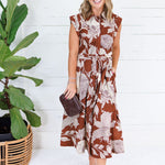 Tilly Brown Botanical Maxi Dress Entro