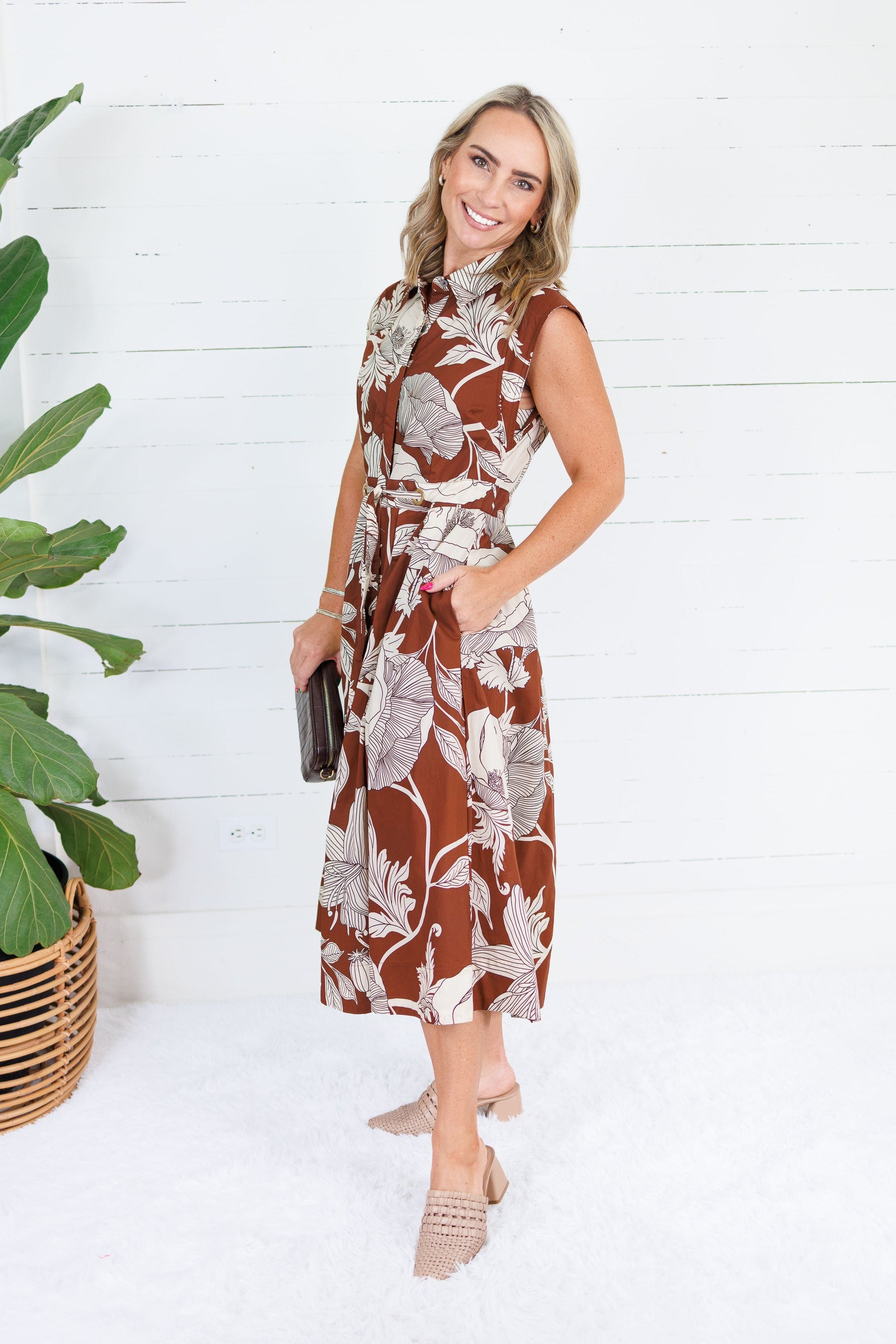 Tilly Brown Botanical Maxi Dress Entro