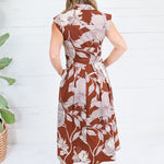 Tilly Brown Botanical Maxi Dress Entro