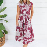 Tilly Wine Botanical Maxi Dress Entro