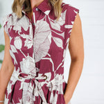 Tilly Wine Botanical Maxi Dress Entro