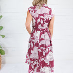 Tilly Wine Botanical Maxi Dress Entro