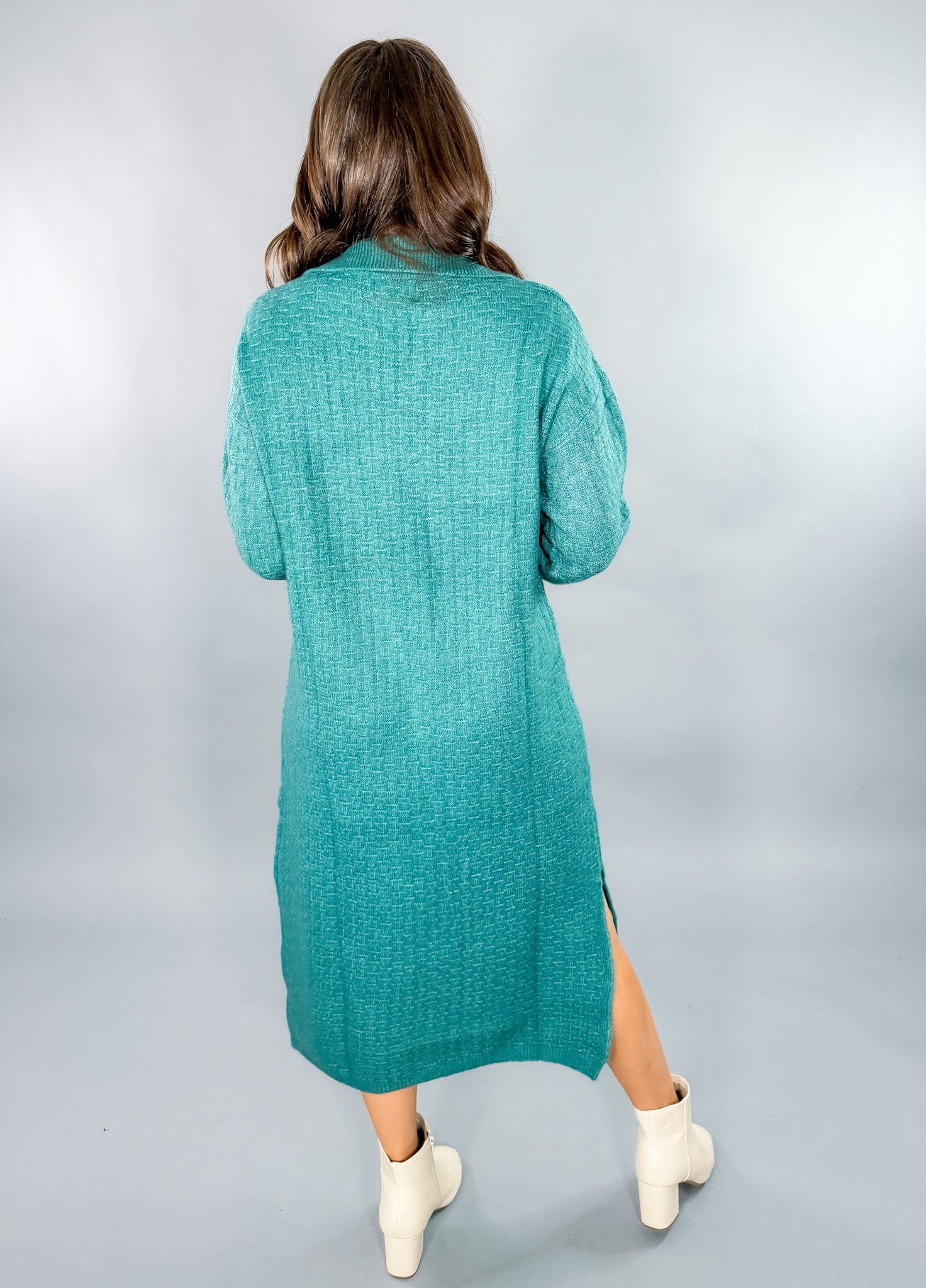 Timea Bleu Canard Sweater Dress FRNCH