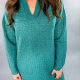 Timea Bleu Canard Sweater Dress FRNCH