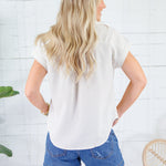 Tolley Khaki Stripe Popover Top Blu Pepper