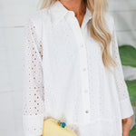 Tori White Eyelet Mini Shift Dress PINCH