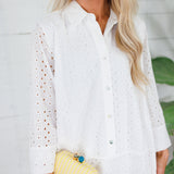 Tori White Eyelet Mini Shift Dress PINCH