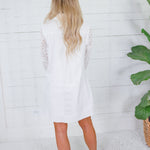 Tori White Eyelet Mini Shift Dress PINCH