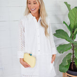 Tori White Eyelet Mini Shift Dress PINCH