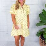 Townes Lemon Polka Dot Mini Dress Entro