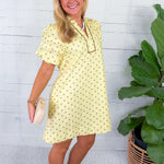 Townes Lemon Polka Dot Mini Dress Entro