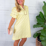 Townes Lemon Polka Dot Mini Dress Entro
