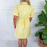 Townes Lemon Polka Dot Mini Dress Entro