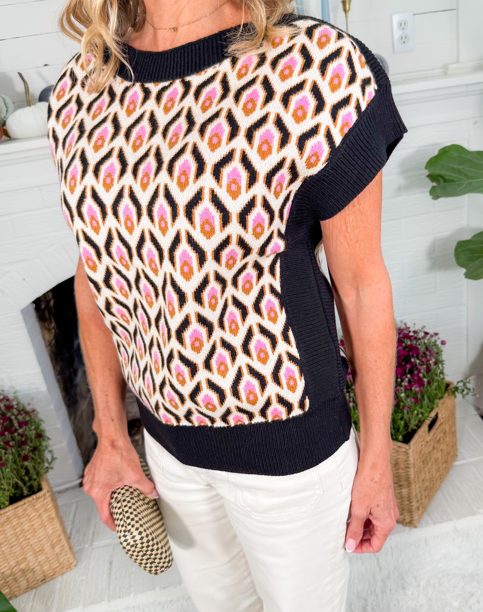 Tricia Diamond Sleeveless Sweater THML 