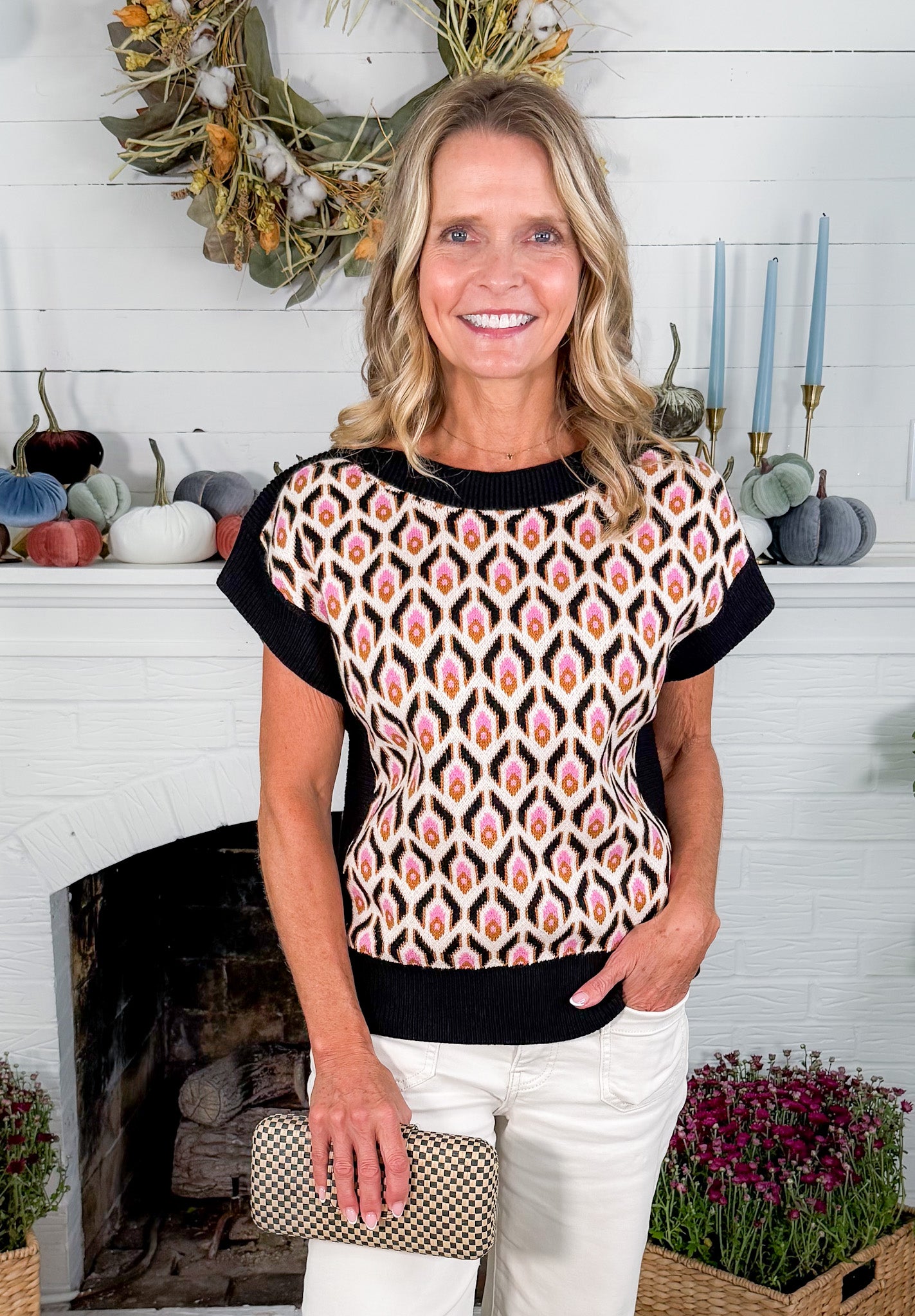 Tricia Diamond Sleeveless Sweater THML 