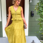 Tropez Chartreuse Smocked Skirt Lucy Paris 