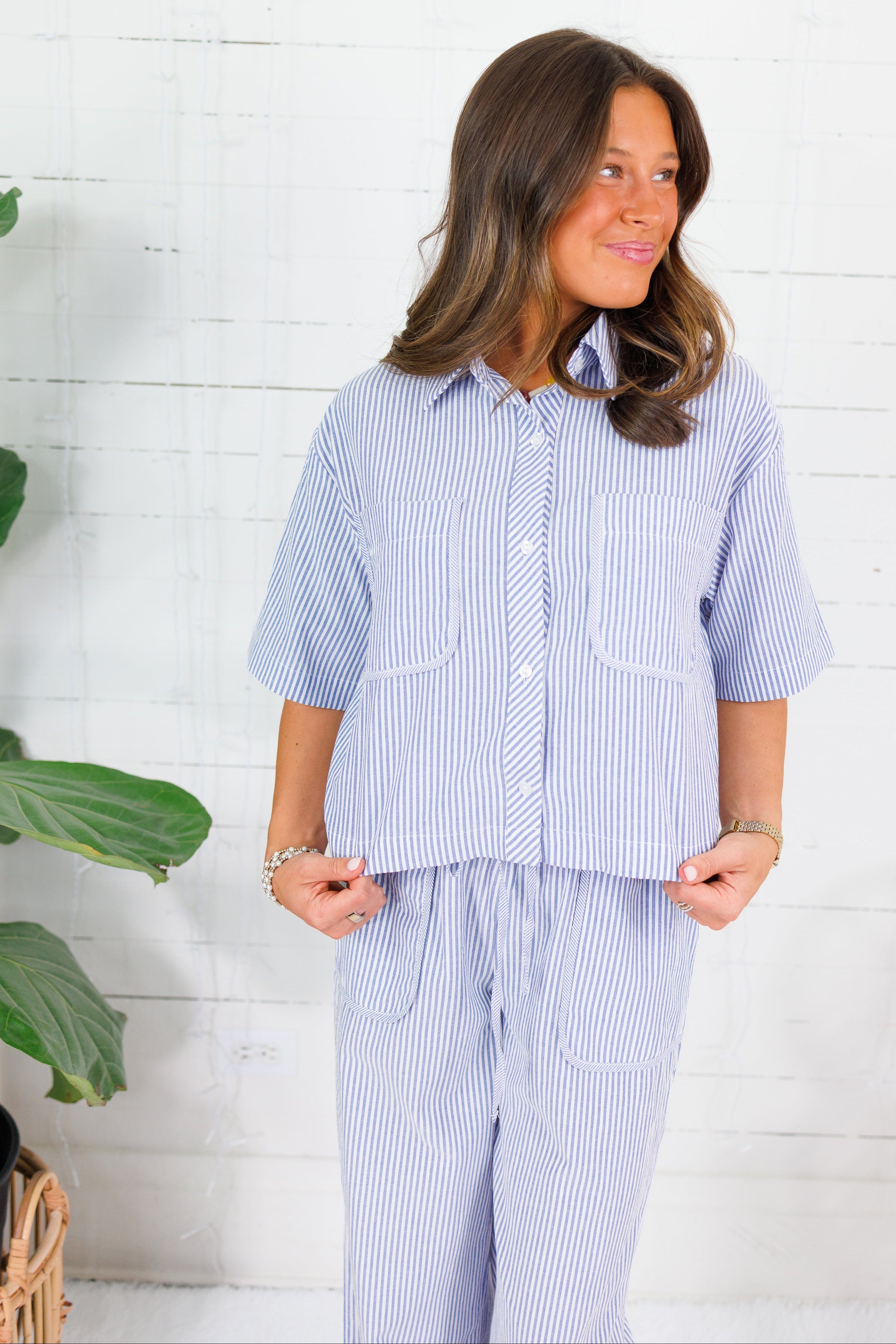 Truman Blue Stripe Top Allie Rose
