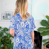 Tucker Athena Blue Paisley Top Meet Me in Santorini