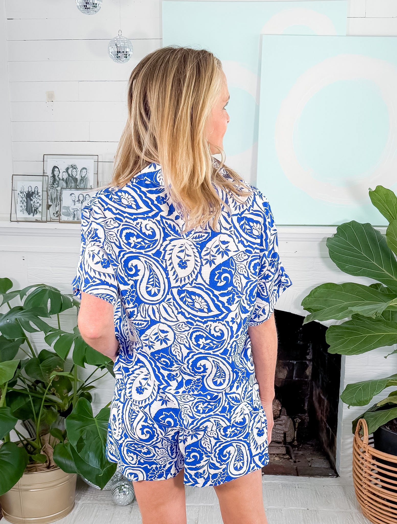 Tucker Athena Blue Paisley Top Meet Me in Santorini