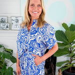 Tucker Athena Blue Paisley Top Meet Me in Santorini