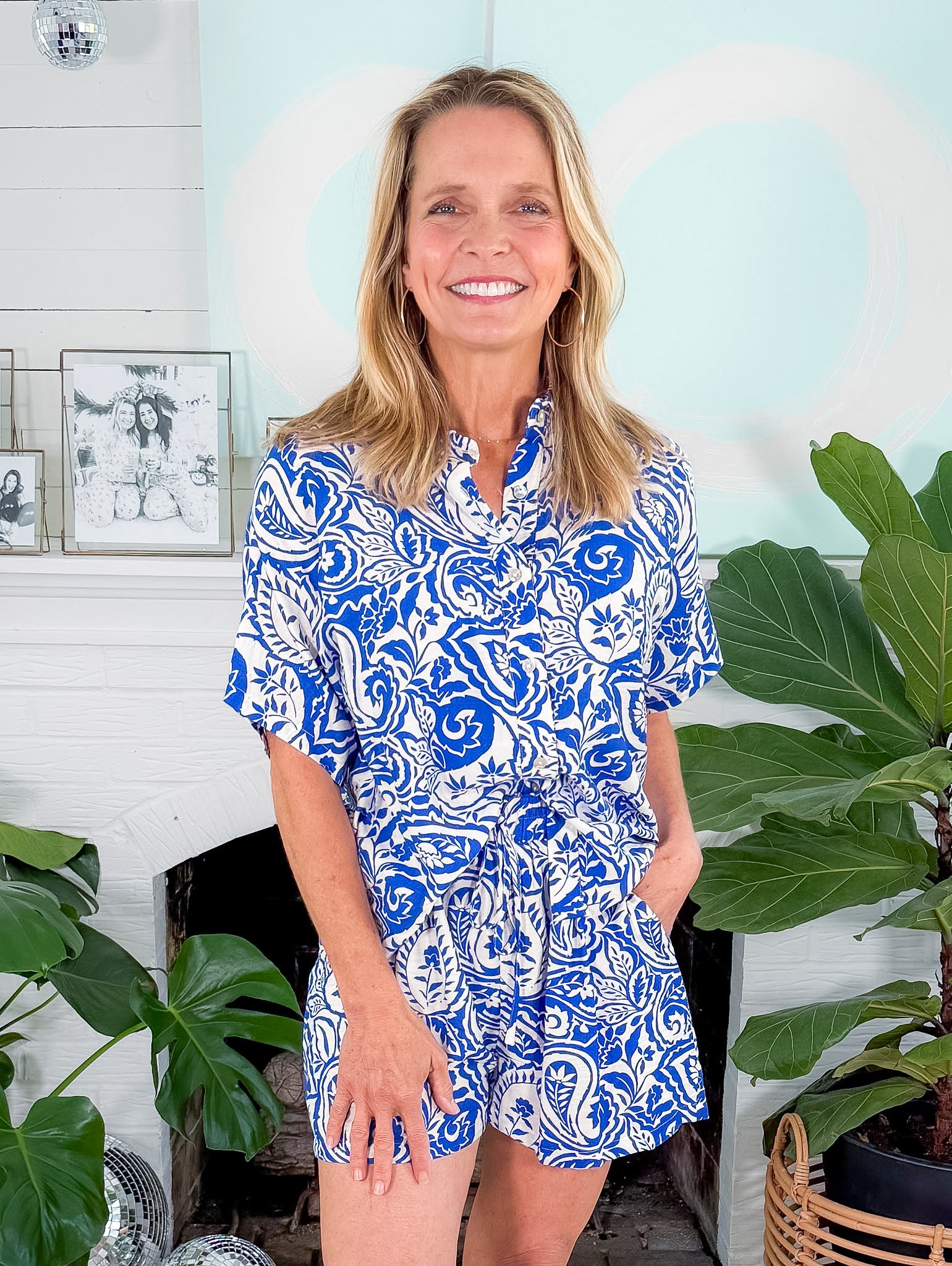 Tucker Athena Blue Paisley Top Meet Me in Santorini
