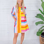 Tucker Big Top Striped Shirt Dress THML
