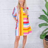 Tucker Big Top Striped Shirt Dress THML