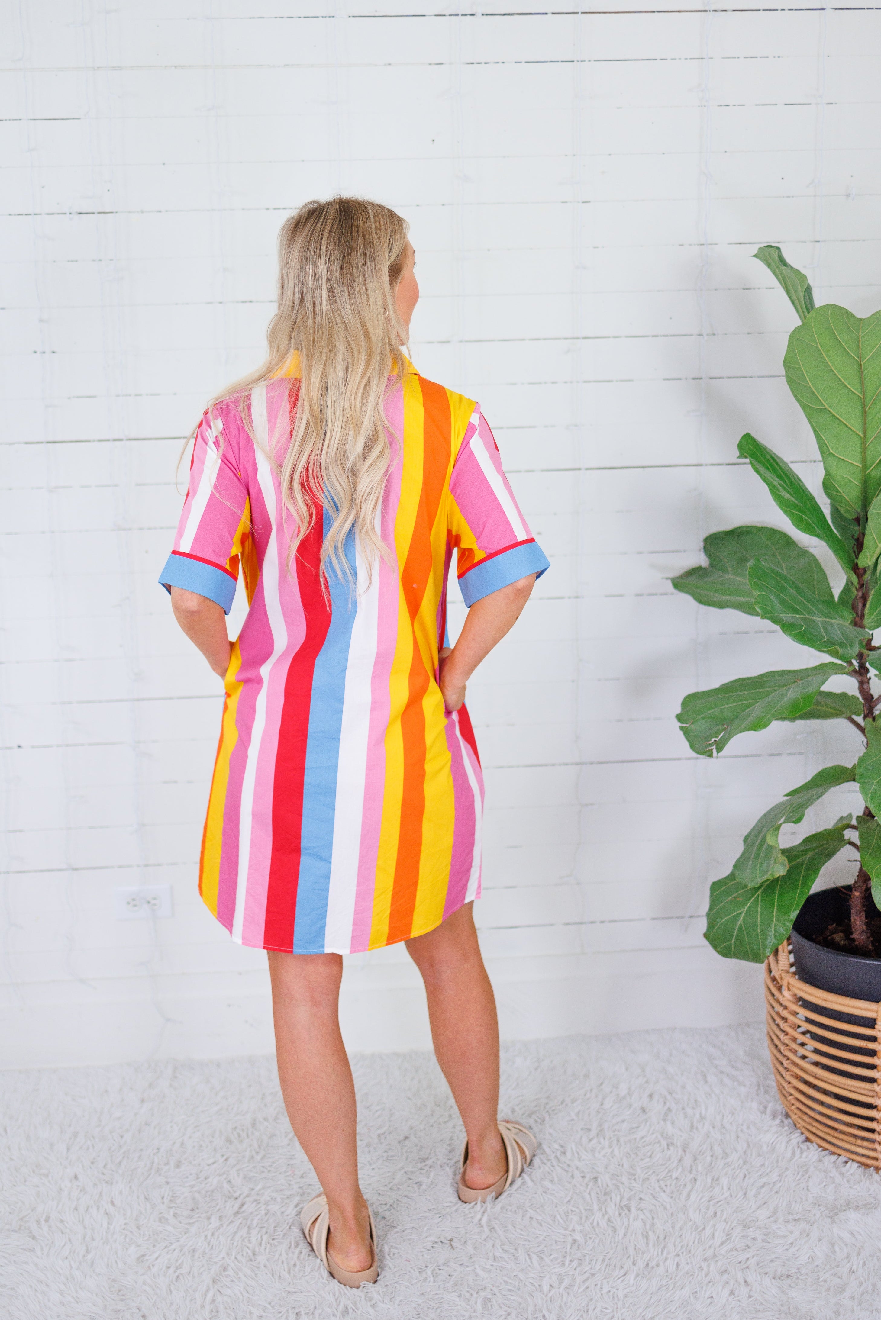 Tucker Big Top Striped Shirt Dress THML