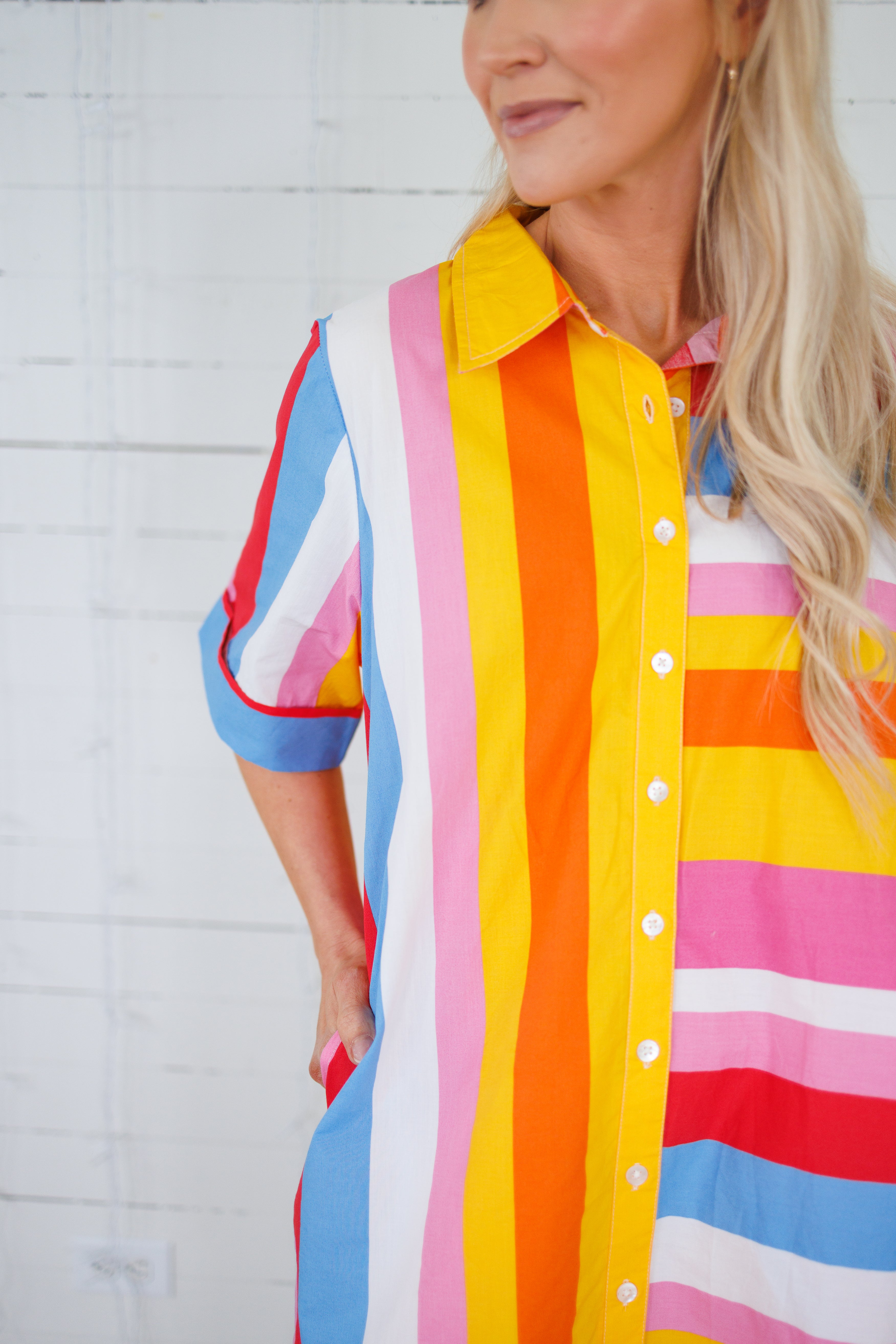 Tucker Big Top Striped Shirt Dress THML