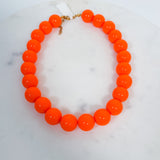 Tucker Neon Orange Ball Bead Necklace