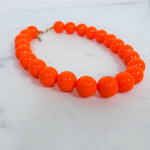Tucker Neon Orange Ball Bead Necklace