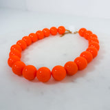 Tucker Neon Orange Ball Bead Necklace