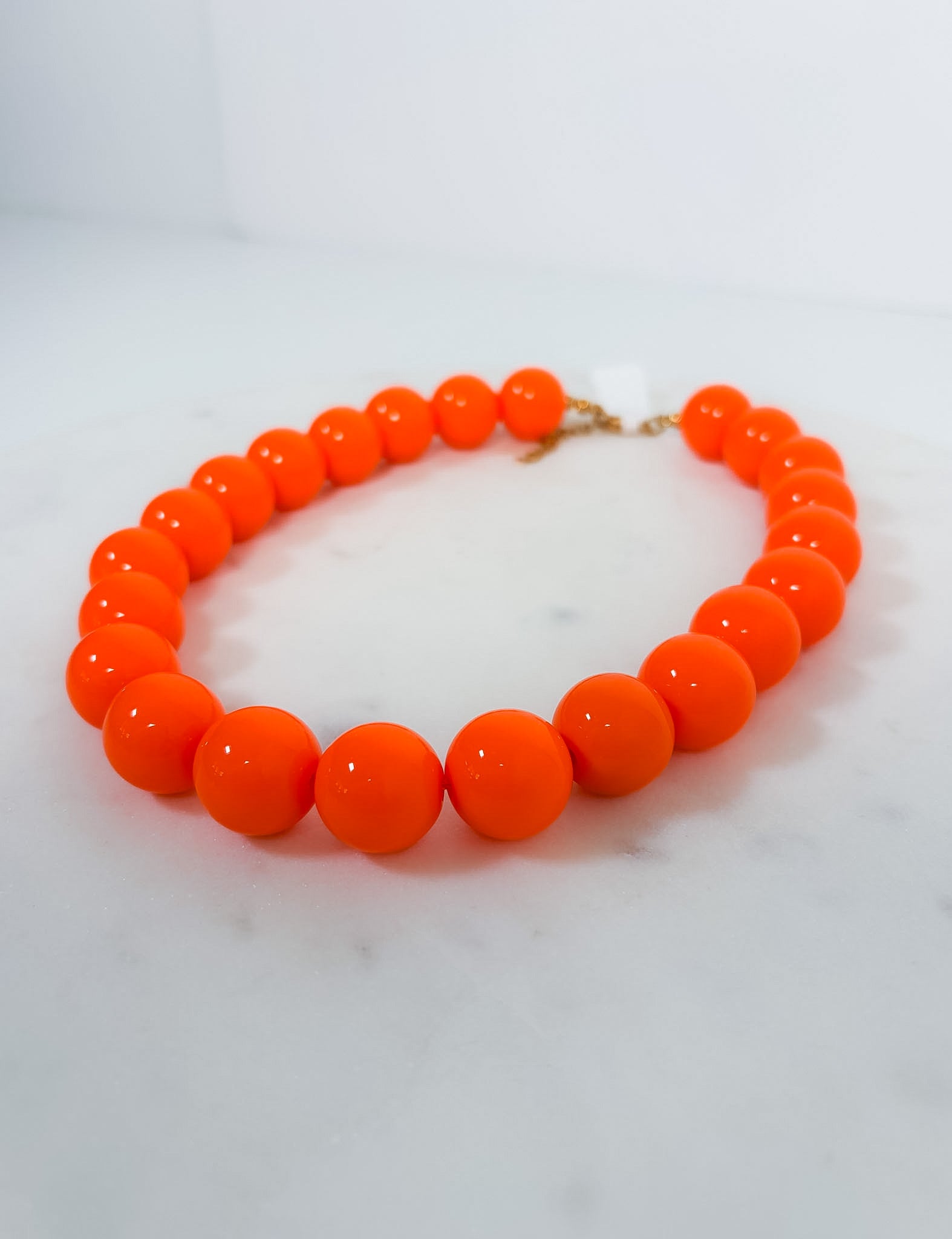 Tucker Neon Orange Ball Bead Necklace