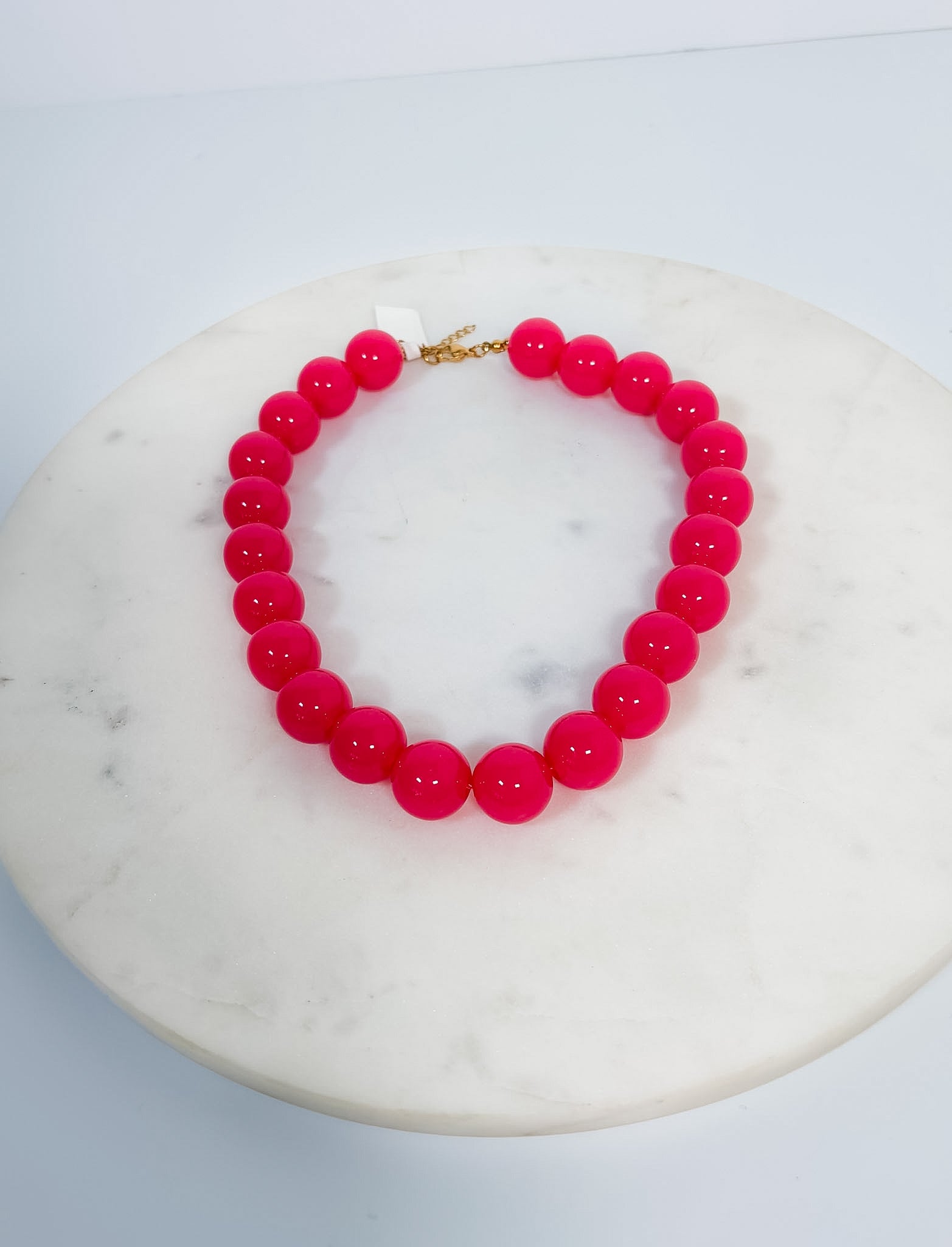 Tucker Peony Pink Ball Bead Necklace