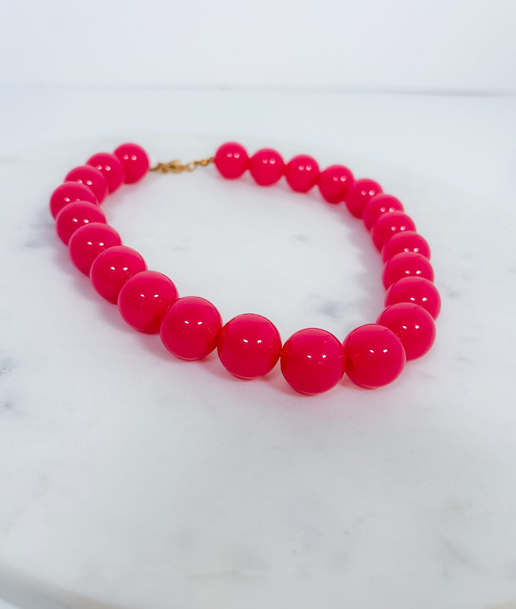 Tucker Peony Pink Ball Bead Necklace