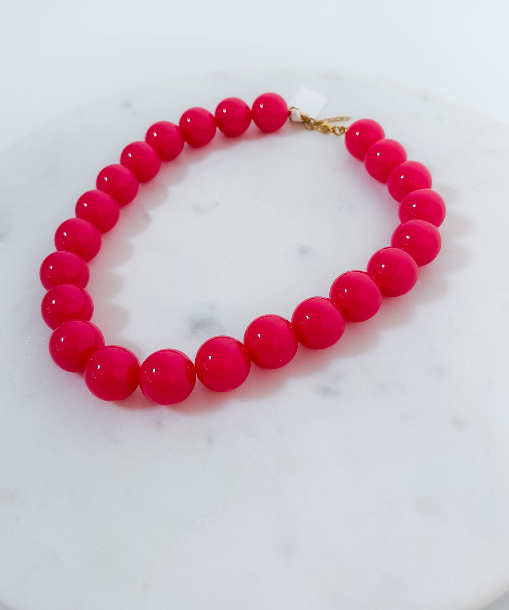 Tucker Peony Pink Ball Bead Necklace