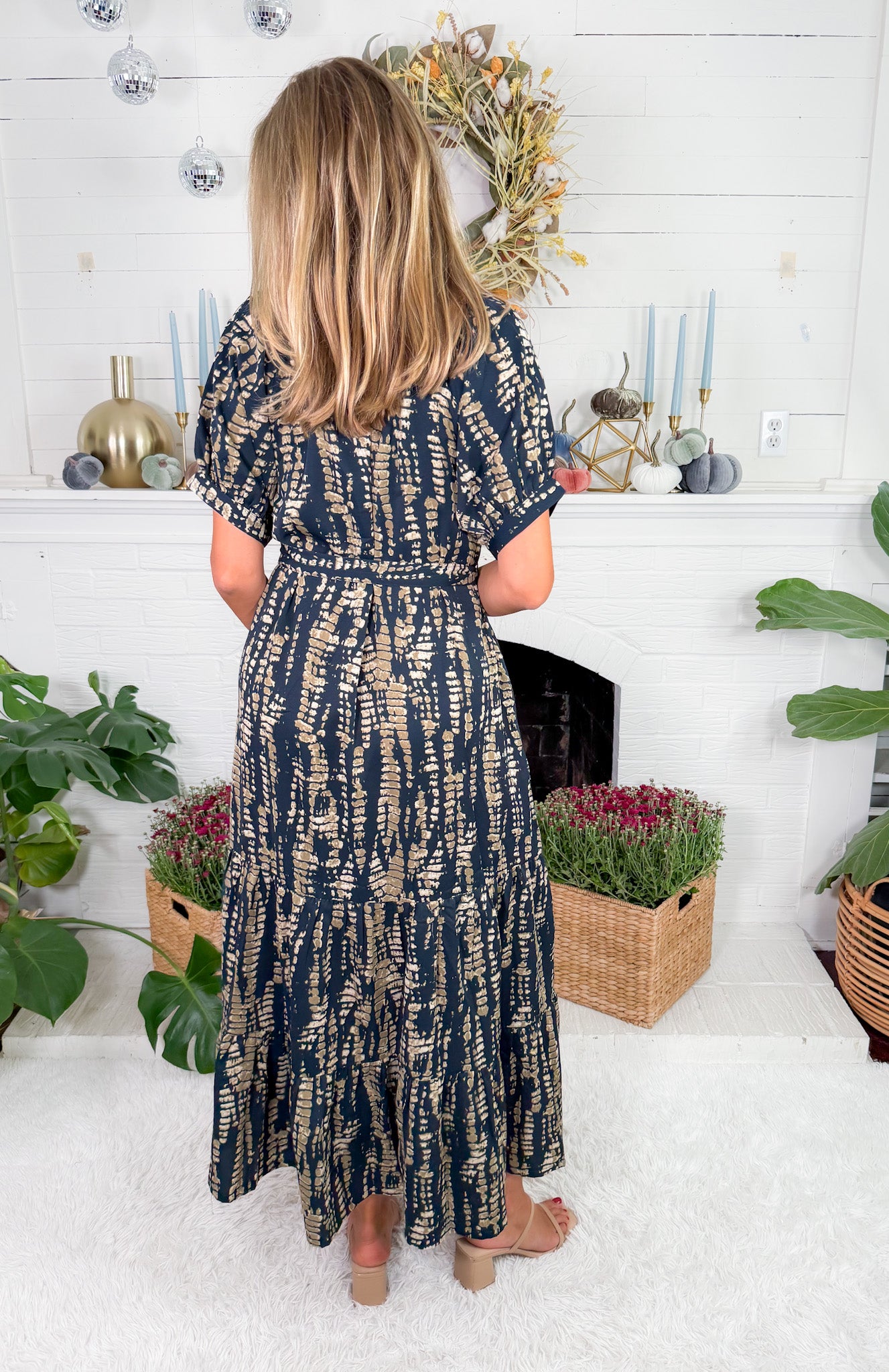 Tulane Navy Croc Maxi Dress Pinch