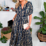 Tulane Navy Croc Maxi Dress Pinch