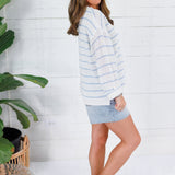 Tupelo White + Blue Stripes Summer Sweater Mustard Seed
