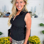 Turner Black Cinched Waist Vest Elan