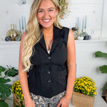 Turner Black Cinched Waist Vest Elan