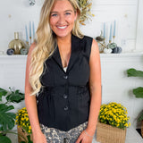 Turner Black Cinched Waist Vest Elan