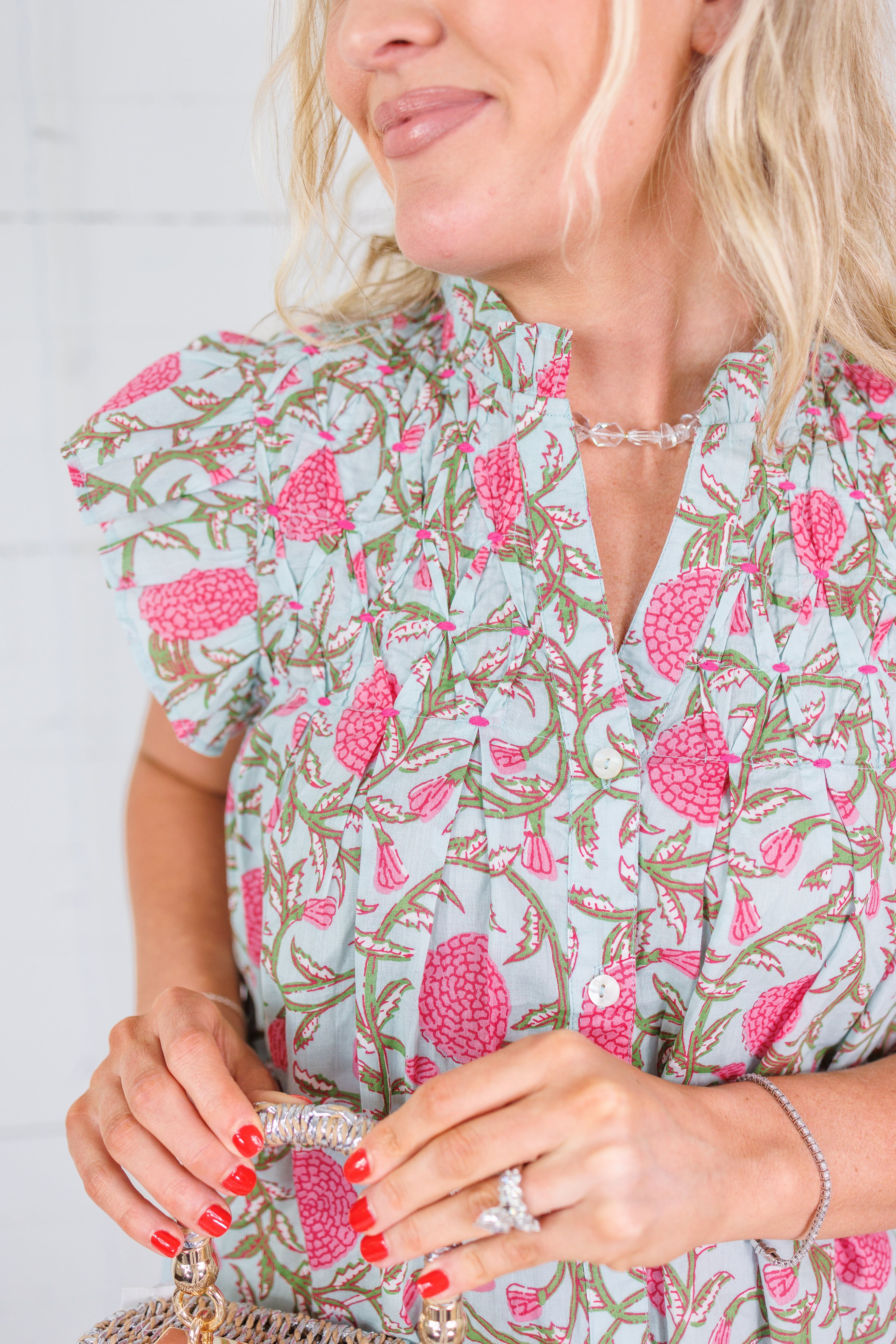 Turner Mint Button Up Top THML