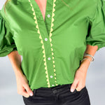 Turner Olive Ric Rac Trim Top Karlie