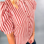 Turner Red Stripe Puff Sleeve Top Karlie